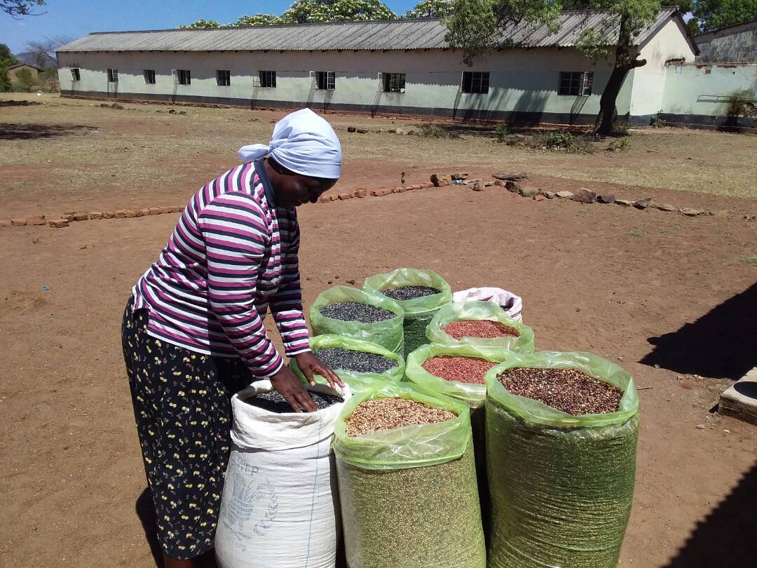 Farmer showing produce
