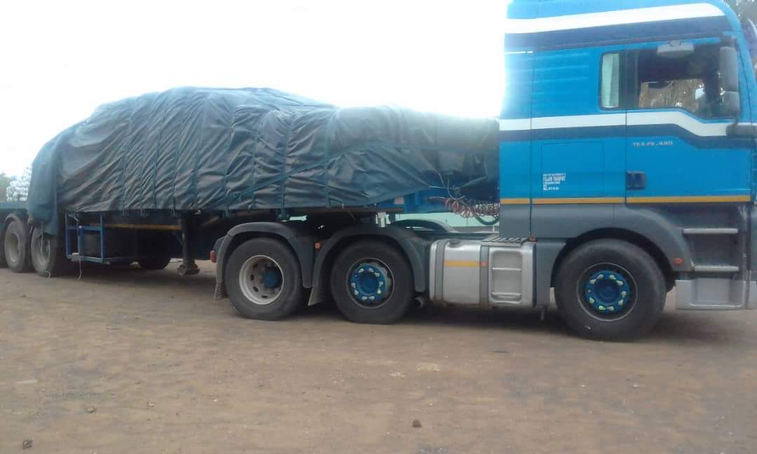 Truck carrying legumes